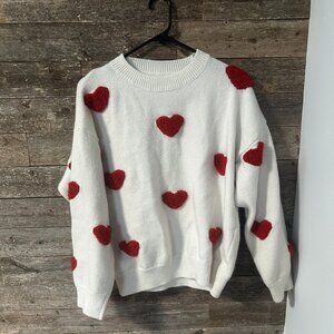 Medium Textured Heart Sweater